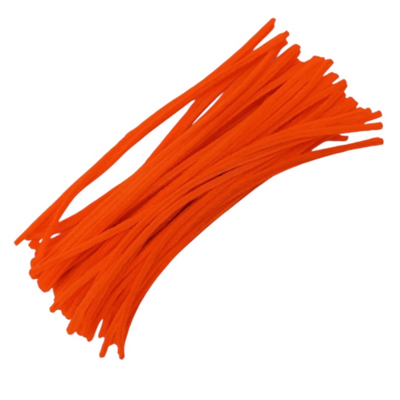 DRUCIKI DEKORACYJNE POMARAŃCZ NEON 100 SZTUK., Druciki, Art. kreatywne