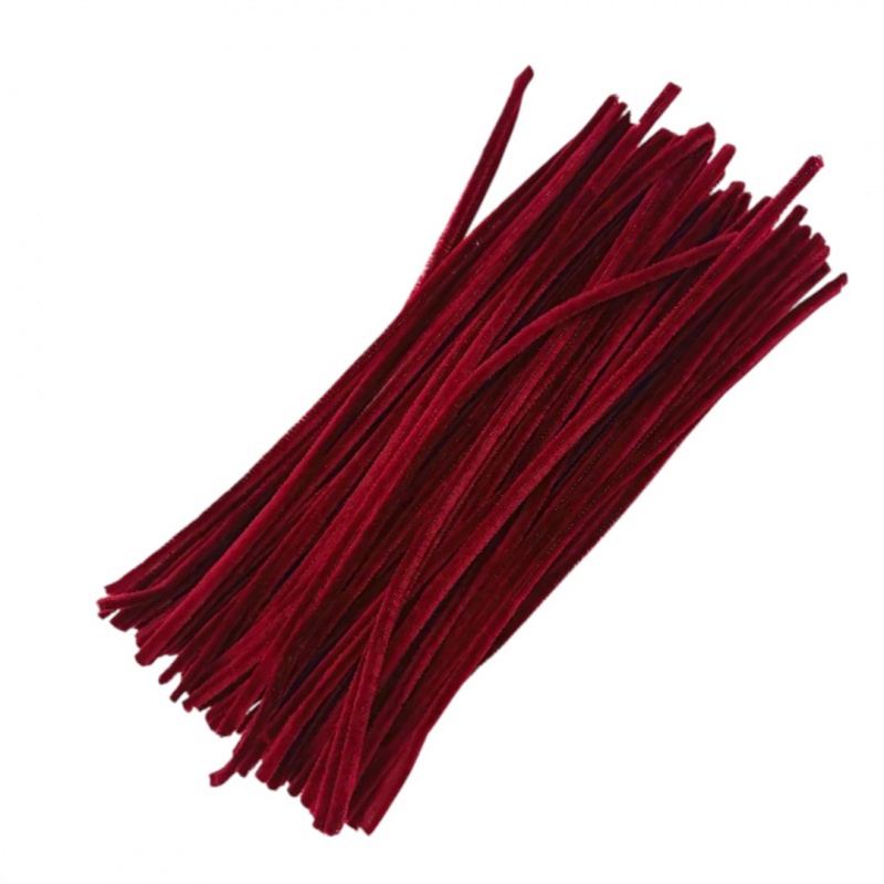 DRUCIKI DEKORACYJNE BORDOWE 100 SZTUK., Druciki, Art. kreatywne