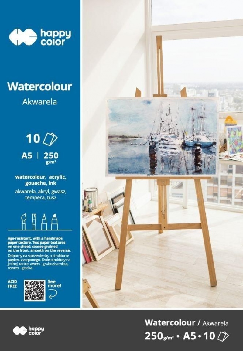 BLOK AKWRELOWY ART A510ark.250g.HAPPY COLOR, Bloki, Zeszyty i bloki