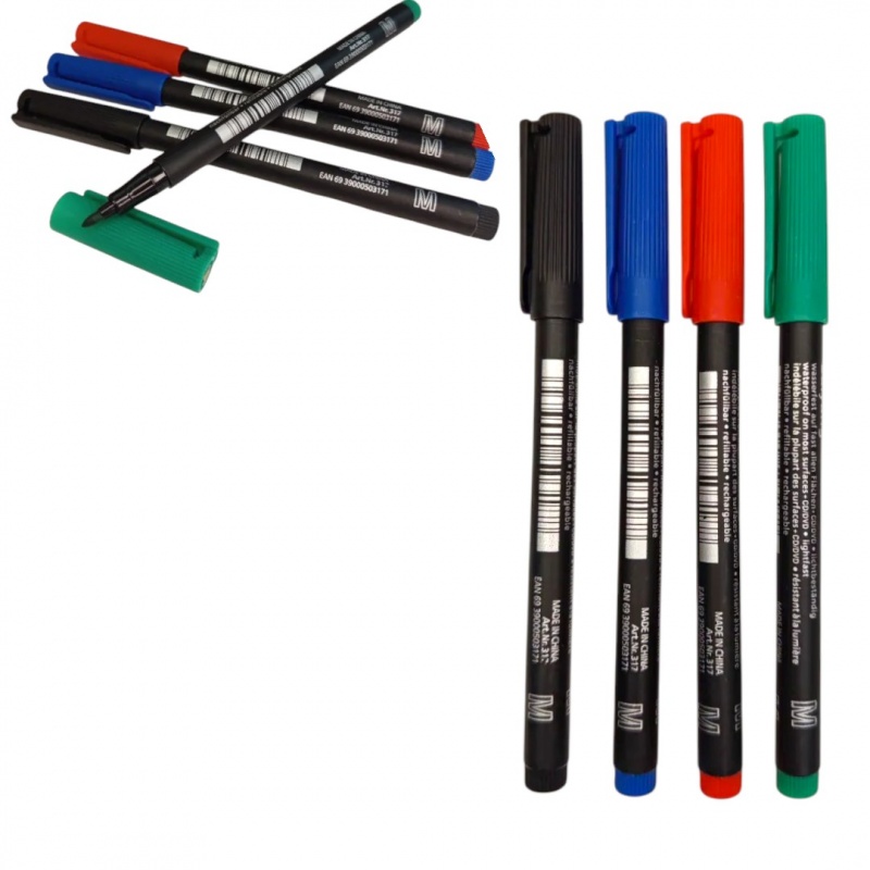 MARKER M 4 KOLORY, Markery olejowe i lakierowe, Art. do pisania i korygowania