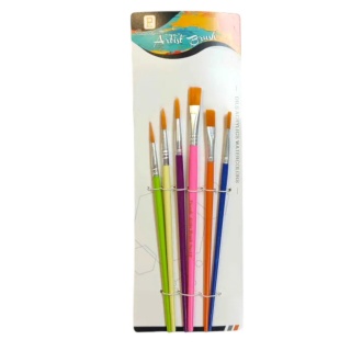 PĘDZLE KOMPLET 6szt, Pędzle, Plastyka