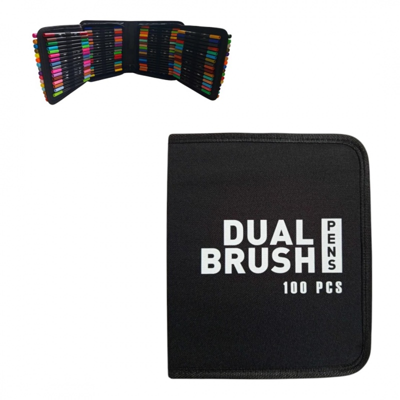 PISAKI DWUSTRONNE 100kolor&oacute;w, Flamastry, Plastyka