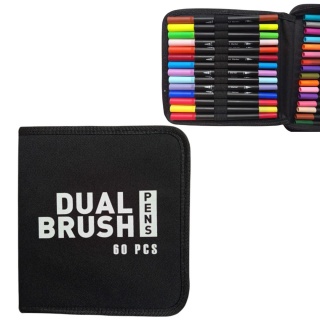 PISAKI DWUSTRONNE 60kolor&oacute;w, Flamastry, Plastyka