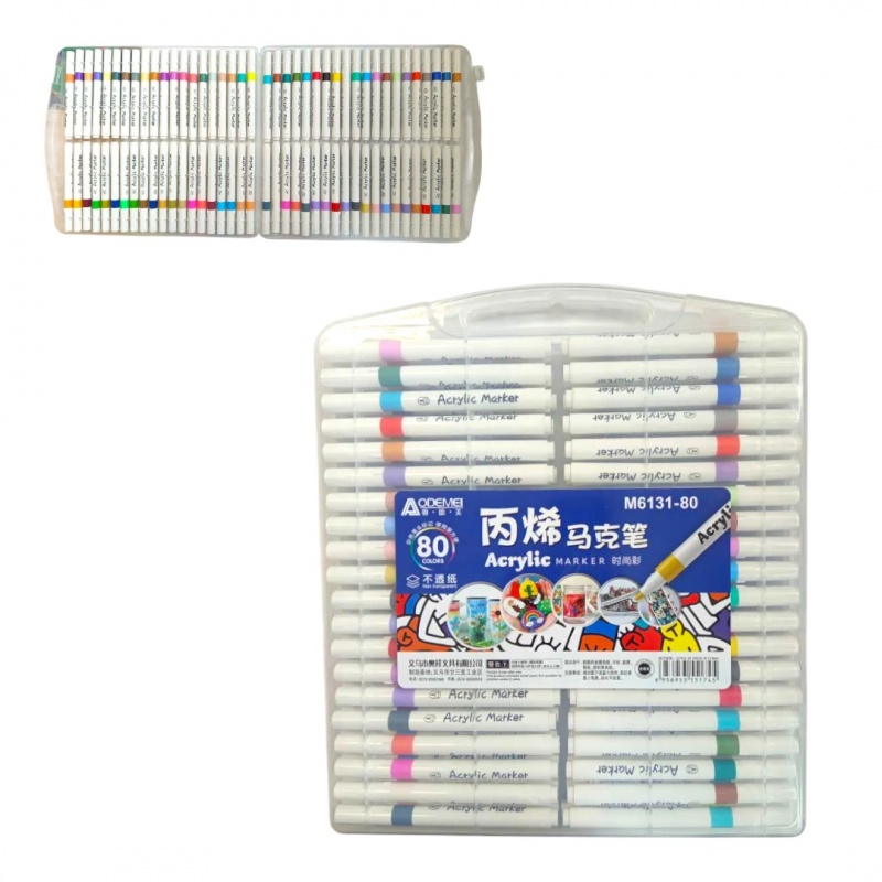 PISAKI AKRYLOWE 80kolor&oacute;w, Flamastry, Plastyka