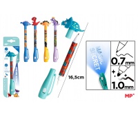 DŁUGOPIS SZPIEGOWSKI UV 0.7/1mm.DINOZAURY, Długopisy, Art. do pisania i korygowania
