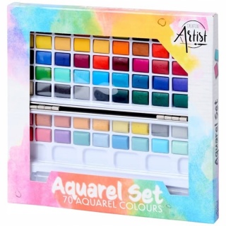 FARBY AKWARELOWE 70-KOL., Farby, Plastyka