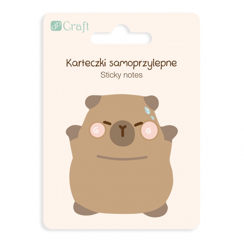 KARTECZKI SAMOPRZ.6,2x6cm.30K.KAPIBARA HAPPY, Karteczki samoprzylepne, Galanteria papiernicza
