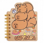 NOTESIK NA SPIRALI 8x10.5cm.50K.KAPIBARA RODZINA