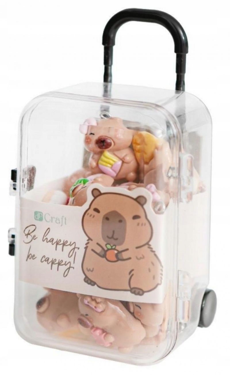 ZAWIESZKI POLIMEROWE 3D KAPIBARA WALIZKA 20szt., Identyfikacja, Prezentacja