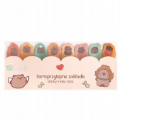 SAMOPRZYLEPNE ZAKŁADKI INDEKSUJĄCE KAPIBARA 8szt., Zakładki indeksujące, Galanteria papiernicza