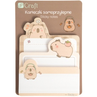 KARTECZKI SAMOPRZYLEPNE KAPIBARA 3szt., Karteczki samoprzylepne, Galanteria papiernicza
