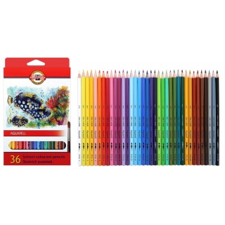KREDKI AKWARELOWE 3719/K 36KOL, Kredki oł&oacute;wkowe, Plastyka