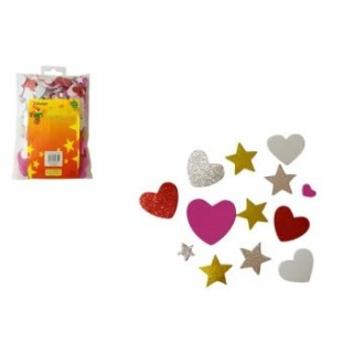 ART. KREATYWNY SAMOPRZ.SERCA I GWIAZDKI 396szt., Naklejki, Art. kreatywne