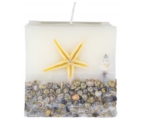 Square candle DONAU HOME Brezza, 90x90mm, sea breeze, white