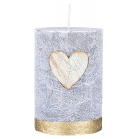 Świeca słupek DONAU HOME Golden Heart, 70x100mm, grafitowy