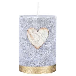 Świeca słupek DONAU HOME Golden Heart, 70x100mm, grafitowy, Świece, Wyposażenie biura