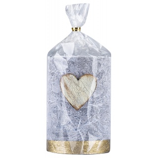 Świeca słupek DONAU HOME Golden Heart, 70x100mm, grafitowy, Świece, Wyposażenie biura