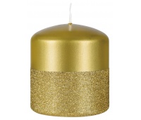Pillar candle DONAU HOME Onyx, 80x90mm, gold