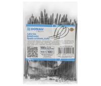 Cable ties DONAU TECH, 100x2.5mm, 100pcs., temp. -40/80, black