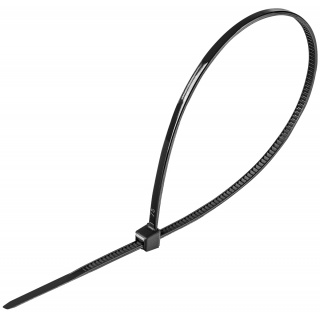 Opaski zaciskowe/trytytki DONAU TECH, 200x2,5mm, 100szt., temp. -40/80, czarne, Akcesoria montażowe, Wyposażenie biura