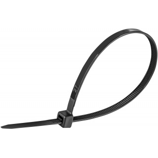 Opaski zaciskowe/trytytki DONAU TECH, 200x4,8mm, 100szt., temp. -40/80, czarne, Akcesoria montażowe, Wyposażenie biura