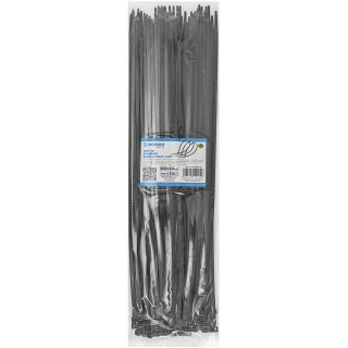 Opaski zaciskowe/trytytki DONAU TECH, 400x4,8mm, 100szt., temp. -40/80, czarne, Akcesoria montażowe, Wyposażenie biura