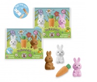 Zestaw gumek do ścierania &bdquo;Zajączki i marchewka&rdquo; TRENDHAUS CHS-6, mix kolor&oacute;w, Szkolne, Gadżety
