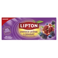 Herbata LIPTON owocowa, owoce leśne i granat, 20 torebek, Herbaty, Artykuły spożywcze