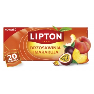 Herbata LIPTON owocowa, brzoskwinia i marakuja, 20 torebek, Herbaty, Artykuły spożywcze
