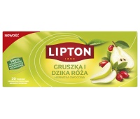 Herbata LIPTON owocowa, gruszka i dzika r&oacute;ża, 20 torebek, Herbaty, Artykuły spożywcze