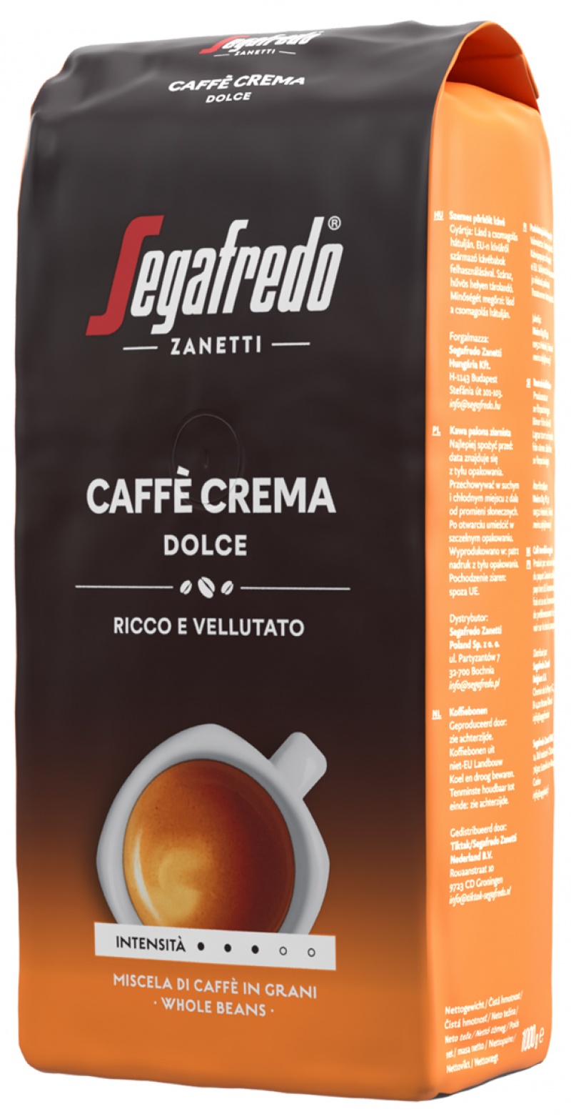 Kawa SEGAFREDO Caffe Crema Dolce, ziarnista, 1kg, Kawa, Artykuły spożywcze