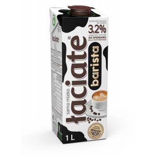 Mleko UHT ŁACIATE Barista, 3,2%, 1l, Mleka i śmietanki, Artykuły spożywcze