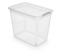 Container BaseStore Box MOXOM, with clips, 585x395x480 mm, 80l, transparent