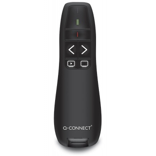 Prezenter ze wskaźnikiem laserowym Q-CONNECT, 5‑przyciskowy, czarny, Prezentacja, Akcesoria komputerowe
