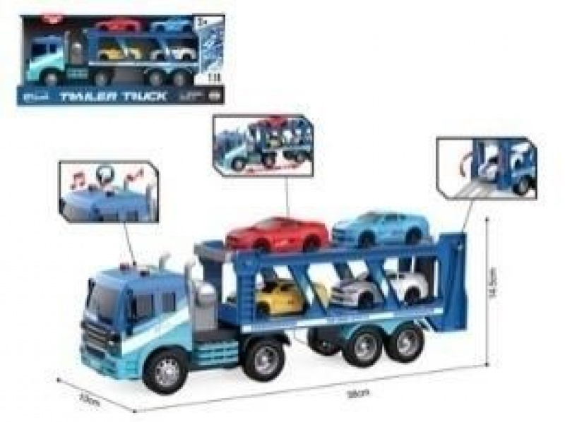 Auto laweta + samochody x4 światło dźwięk 1:16, Pojazdy, Zabawki