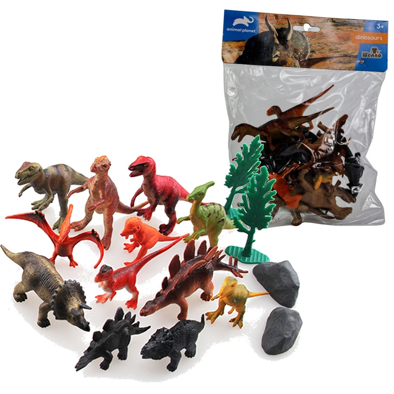 Dinozaury 16 szt polybag, Zwierzęta, Zabawki