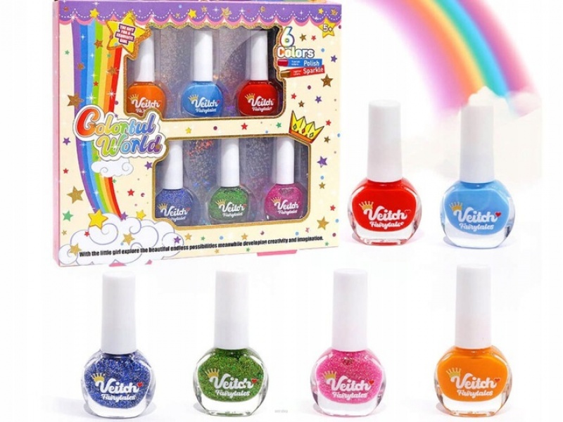 Zestaw do lakierowania paznokci 6 kolor&oacute;w, Zabawki