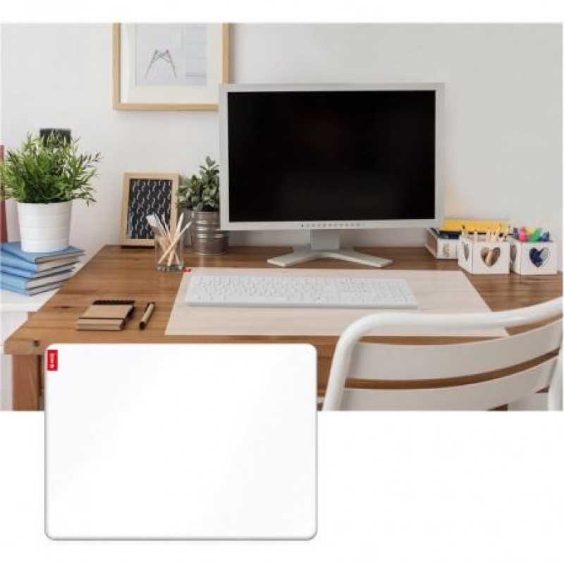 MATA OCHRONNA NA BIURKO MEMOBE MLECZNA 70x50cm., Podkłady na biurko, Galanteria biurowa