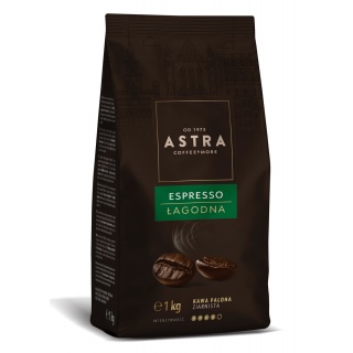 Kawa ASTRA Espresso Łagodna, ziarnista, 1kg, Kawa, Artykuły spożywcze