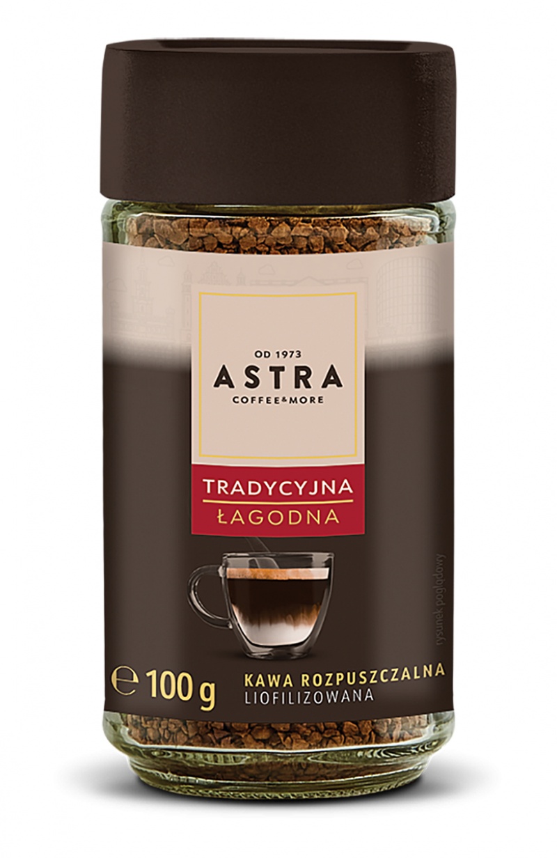 Kawa ASTRA Tradycyjna Łagodna, rozpuszczalna, 100g, Kawa, Artykuły spożywcze