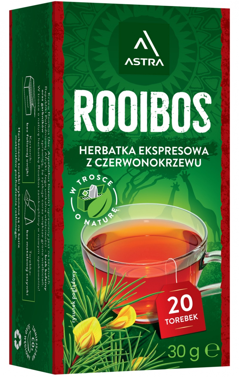 Herbata ASTRA Rooibos, 20 torebek, Herbaty, Artykuły spożywcze