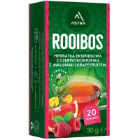 Herbata ASTRA Rooibos, z malinami i grejpfrutem, 20 torebek, Herbaty, Artykuły spożywcze