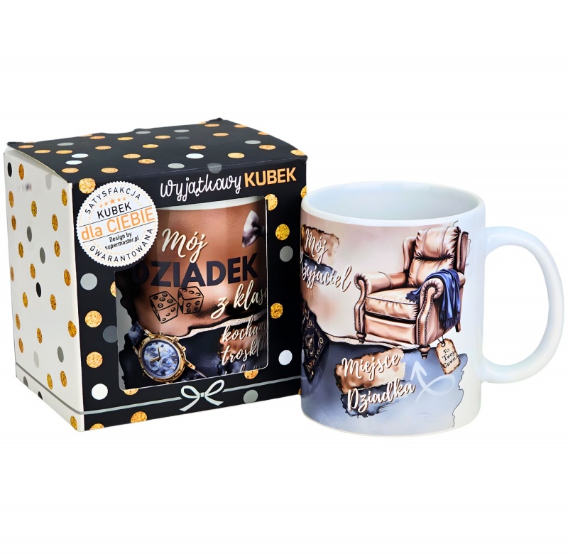 KUBEK OKOLICZNOŚCIOWY DLA DZIADKA D4, Dzień Babci, Dziadka, Art. świąteczne i okolicznościowe