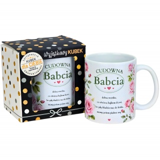 KUBEK OKOLICZNOŚCIOWY DLA BABCI B7, Dzień Babci, Dziadka, Art. świąteczne i okolicznościowe