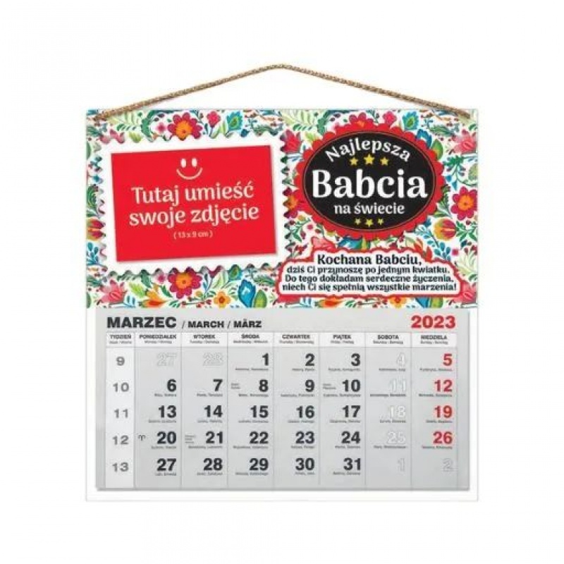 KALENDARZ DLA BABCI B1, Dzień Babci, Dziadka, Art. świąteczne i okolicznościowe