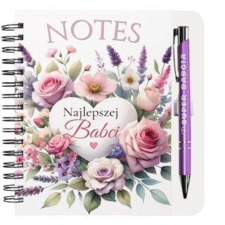 NOTES Z DŁUGOPISEM DLA BABCI B6, Dzień Babci, Dziadka, Art. świąteczne i okolicznościowe