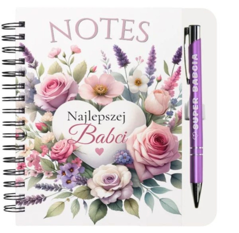 NOTES Z DŁUGOPISEM DLA BABCI B6, Dzień Babci, Dziadka, Art. świąteczne i okolicznościowe