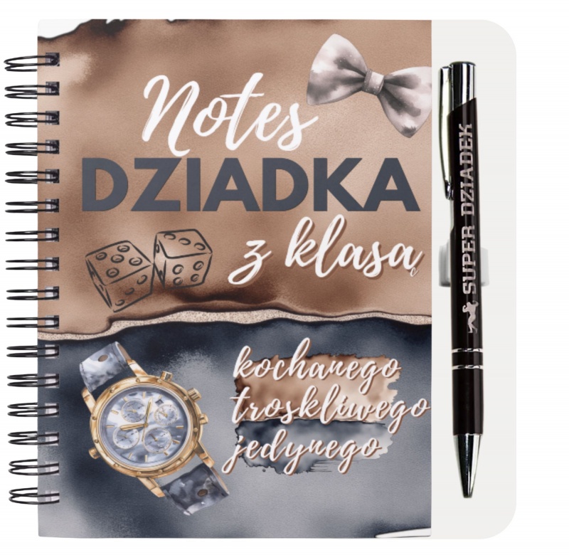 NOTES Z DŁUGOPISEM DLA DZIADKA D4, Dzień Babci, Dziadka, Art. świąteczne i okolicznościowe