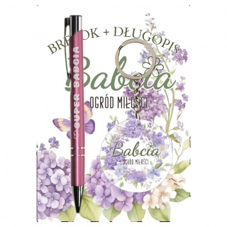 ZESTAW BRELOK I DŁUGOPIS DLA BABCI B8, Dzień Babci, Dziadka, Art. świąteczne i okolicznościowe