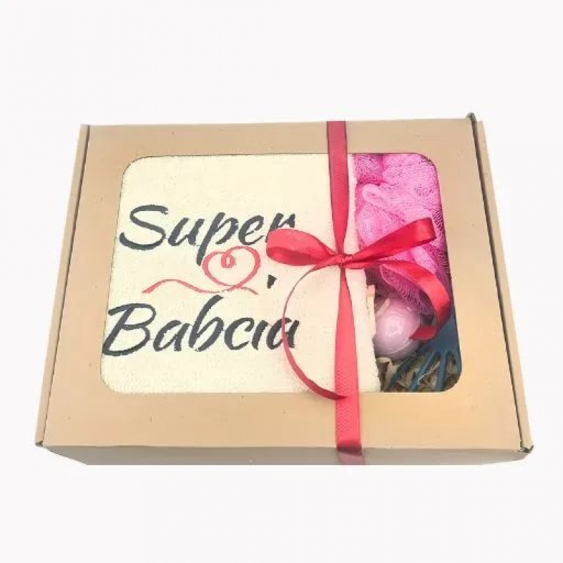 ZESTAW SPA DLA BABCI ręcznik, myjka, masażer, Dzień Babci, Dziadka, Art. świąteczne i okolicznościowe